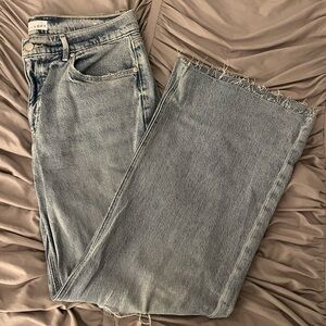 LOFT Women’s Wide Leg Distressed Jeans